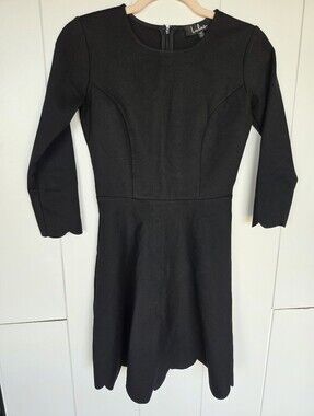 LULU’S fit & flare skater dress scalloped hem XS